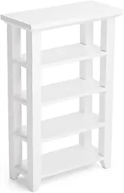 Odoria Dollhouse Bookshelf Shelving Miniature: 1/12 Scale Shelf for Modern Living Room - Mini Storage Rack Organizer - Tiny Wood Furniture for Library White