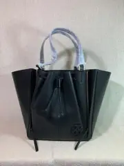 NWT Tory Burch Black McGraw Dragonfly Oversized Drawstring Tote $758