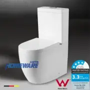 Bathroom Back to Wall Faced Toilet Suite Soft Close Silent Tornado Flushing WELS