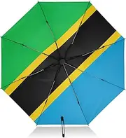 [RPLIFE] Travel Umbrella Windproof Umbrella Compact, Umbrellas for Backpacks/Handbags, Rain, Wind and Sun, Tanzania Flag
