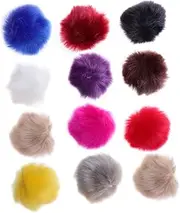 CIMAXIC 12pcs Faux Fur Ball DIY Craft Decorations Fluffy Pompoms for Hats Shoes Scarves Bags and Creative Projects for School Projects and Handmade
