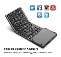 在飛比找Yahoo!奇摩拍賣優惠-商務便攜掌中鍵盤 手機平板折疊鍵盤 超薄三折 折疊觸摸鍵盤 