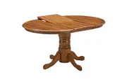 Divano Linaria Extendable Dining Table 150cm Pedestral Stand Solid Rubber Wood - Walnut