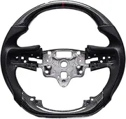 Carbon Fiber Perforated Leather Steering Wheel Compatible With 2019-2022 Chevrolet Silverado 1500(Without paddle hole)
