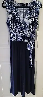 Nina Leonard Jumpsuit Small Blue White NWT