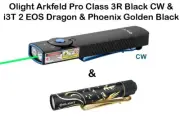 Olight Arkfeld Pro Black CW Flashlight & I3T 2 EOS Dragon & Phoenix Golden Black