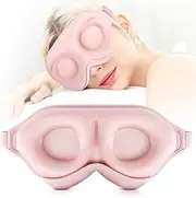 ZQQO Sleep Mask Blackout for Women Men - 3D Pink Eye Mask for Sleeping Perfect for Side Sleepers as Mini Travel Essentials 100% Light Blocking Sleeping Mask with Soft Breathable Zero Eye Pressure