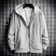 Men's Zip Up Hoodie Full Zip Hoodie Black Red Gray Hooded Plain Zip Up Patchwork Sports Outdoor Daily Holiday Polyester Streetwear Basic Casual Spring Fall