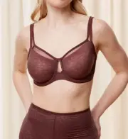 Signature Sheer Minimiser Bra, Chocolate, Size:10-18, Cup B-E, Triumph Lingerie