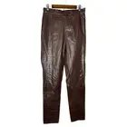 Shien brown faux leather vegan leather pleather pants slacks women's large
