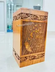 Handcrafted Wooden Urn Box Urns for Human Ashes - Adult Large Cremation