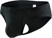 [Generic] G String Men's Thong Men's Thong for Large Bag Black Sexy Underwear