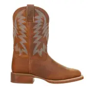 Justin Boots Bucks 11 Inch Embroidered Wide Square Toe Cowboy Mens Brown Casua