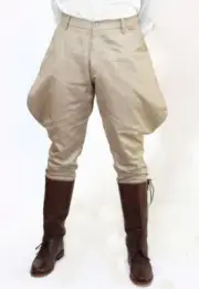 Beige Breeches For Women Horse Riding Polo Hinting Jodhpurs Baggy Trousers