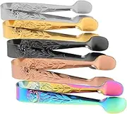 Gatuida 5pcs Mini Ice Cube Tongs Stainless Steel Food Tongs Bag Clip for Wedding Party Bar