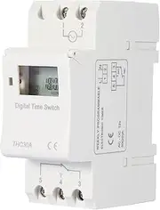 Digital Timer Switch, Programmable Time Control Switch with 30A Switching Capacity, 16 Settings, 1-168 Hours Setting Time, for Street Lamps, Neon Lamps, Production Devices, etc.