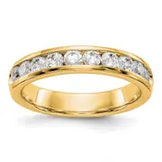 14k Yellow Goldy Gold 10-Stone Diamond Channel Band