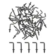 150Pcs L Shape Hooks, 1/2 Inch Right Angle Screw Hooks for Hanging, Black Bronze