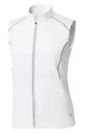 NEW Ladies FootJoy FULL ZIP TEMPOSERIES VEST GOLF JACKET, WHITE/SKYWAY, SMALL