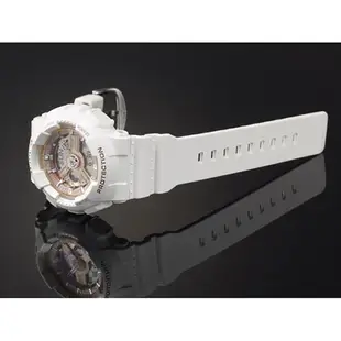 CASIO卡西歐 Baby-G 人氣經典率性手錶-玫瑰金x白(BA-110-7A1)
