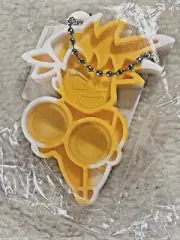 Mini Fidget Pop It Toy, Yellow & White Anime with Keychain, 2", NIP