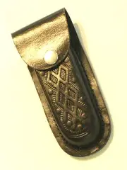 New Leather Folding Knife Sheath w/ Belt Loop - Fits up to 4" Long Closed Knife