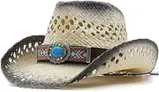 [YYUIXYJT] Simple Western Cowboy Hat Hand Made Beach Felt Sunhats Party Cap for Man Woman Cowboy Hat Unisex Hollow Fishing Hats
