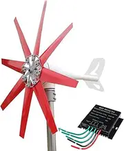 HENGJINGTR 14000W Portable Wind Power Turbine Maglev Generator with Controller,12V-220V 8 Blades, Home Windmill Kit for Hybrid Wind Solar System(red)