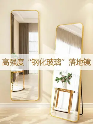 鏡子全身穿衣鏡家用落地鏡高級感超白高清鋼化玻璃立體試衣大鏡子