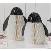 Target Wondershop 2024 Xmas 2 Honeycomb Penguins 8.25 & 9.75" Tall Winter Twee