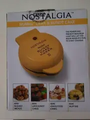 New Nostalgia My Mini Lava Donut Muffin Bundt Cake Maker 5" Non-Stick Cooking