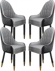 Accent Chair Latex Cushion Dining Chair, Makeup Chair with Solid Wood Legs, Kitchen Chairs Set of 4, Ergonomic Backrest Design Side Chair Reading Seating