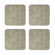 4PK Ladelle Splice Hardboard 10cm Square Coaster Coffee Drink/Tea Cup Mat Moss