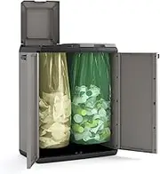 Keter Split Base Indoor Outdoor Multi purpose Recycling Cabinet Grey/Black