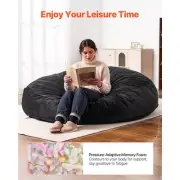 Round Bean Bag Chair for Adults with Removable Washable Cover Giant Black
