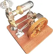 IsMwav 1 Piece Stirling Engine Model Adjustable Speed with Vertical Flywheel Physics Power Science Experiment Engine Toy Gift Easy to Use