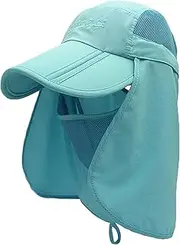 [WANYING] Unisex Safari Cap with Extra Long Neck Protection Anti UV Foldable Baseball Cap for Camping Outdoor for Head Circumference 50-54 56-60