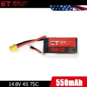 BTLIPO 550mAh 14.8V 75C 4S Lipo Battery XT60 Plug For FPV RC Car Drone Quadcopte