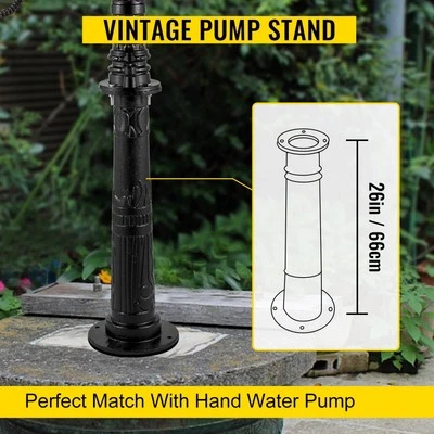 Antique Hand Water Pump Stand Vintage Garden Decor Black Pitcher Pump