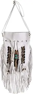 [BohoBags Official] Boho Bag Round S | Real Leather | Fringe Purse | Bohemian Bags