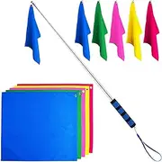 5pcs Horse Training Flags, Tour Guide Flag with 63 Inch Telescopic Flagpole Horse Training Equipment Telescopic Flag Poles Horse Flag Equestrian Training Flags
