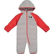 Nike Baby Fleece Lined Puffer Snowsuit Grey Red 56F422-G4R Size Newborn
