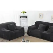 Elastic Stretch Sofa Cover Soft Four-Seater Sofa Cover Non-Slip Sofa Protective Cover -Dark Gray