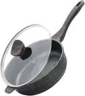 Kordisen Nonstick Deep Frying Pan with Lid, 10 Inch/26 cm Non Stick Skillet, Sau