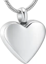 KETIME Stainless Steel Heart Cremation Jewelry for Ashes Engravable Memorial Urn Pendant Necklace Women
