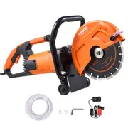 Electric Concrete Saw, 9 in, 2000 W 15 A Motor Circular Saw Cutter with 3.5 in Cutting Depth, Wet/Dry Disk Saw Cutter Includes Water Line, Pump and Blade, for Stone,