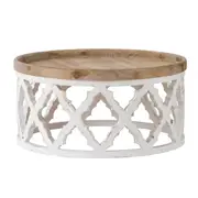 DA Lattice Shabby Chic Round Coffee Table