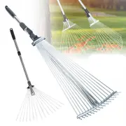 Adjustable Garden Rake with Telescopic Handle & Foldable Head (82-158 cm)