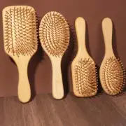 Natural Bamboo Hair Comb Brush Health Scalp Beauty Care Hairbrush Paddle Boar