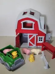 NEW Green Toys Farm Playset 10 pc pretend play w/ barn, pickup truck, animals